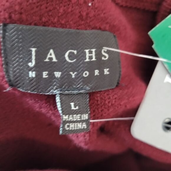 Jachs New York Burgundy Quarter Zip Raglan Pull Over Sweater Size L - Picture 8 of 10